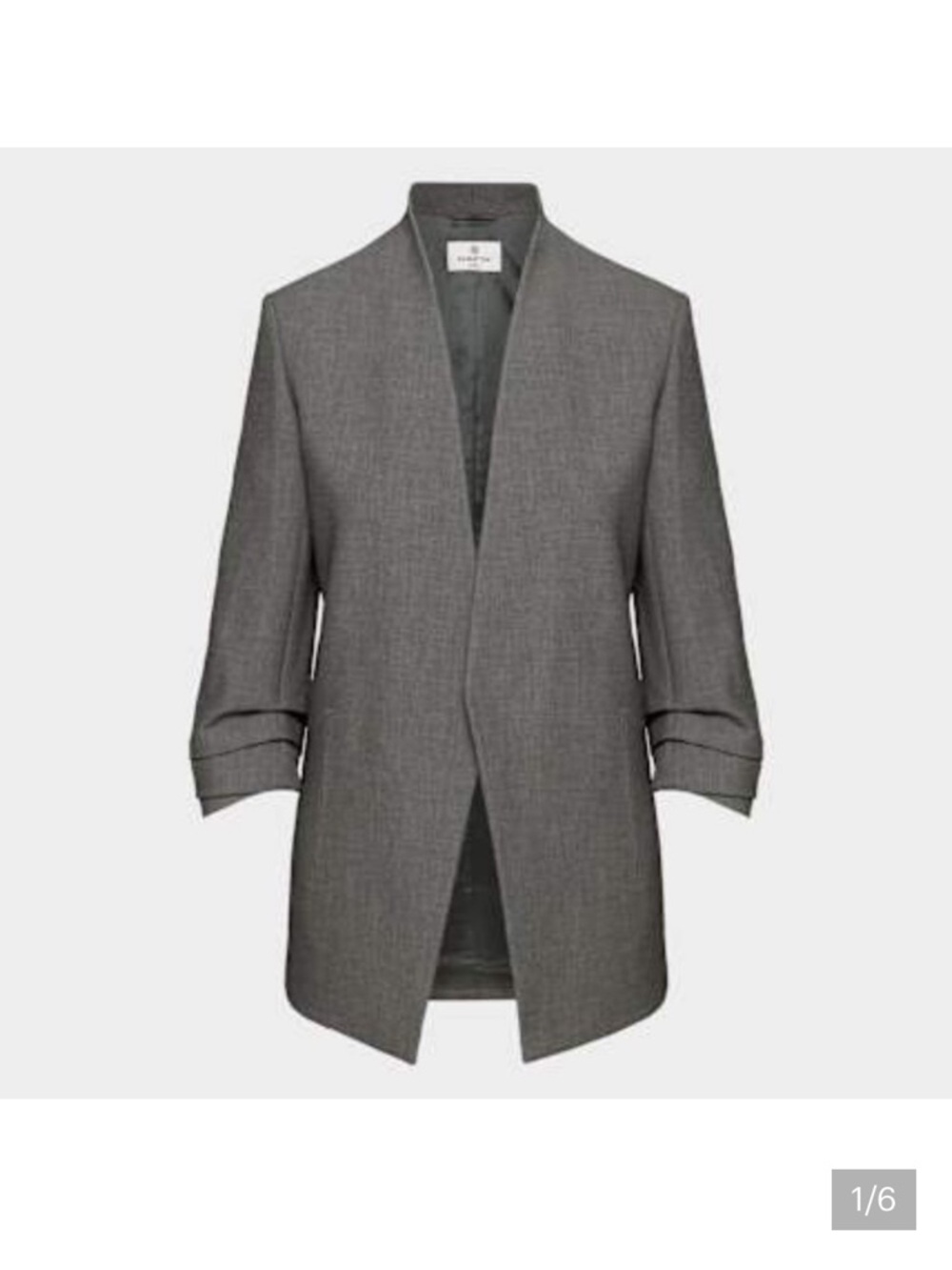 Babaton Grey Open-Front Textured Blazer